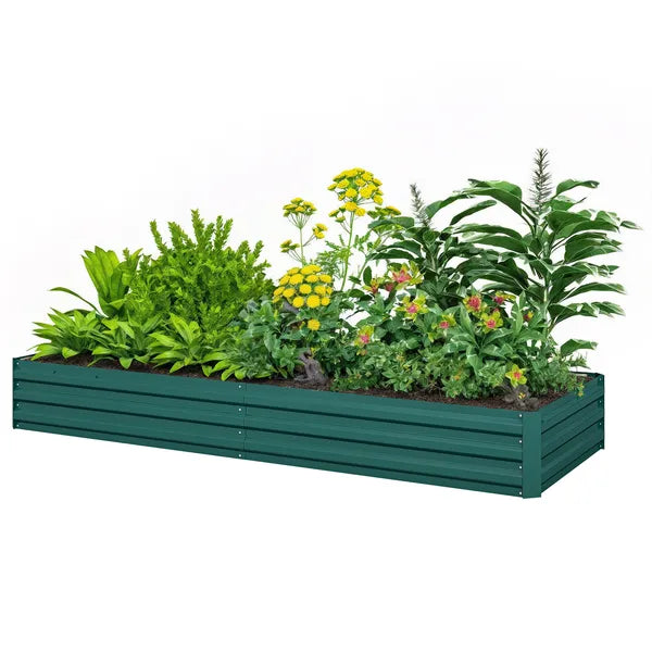 95" x 36" x 12" Galvanized Raised Garden Bed, Easy DIY and Cleaning for Growing Flowers, Herbs, Succulents, Green - product image 11