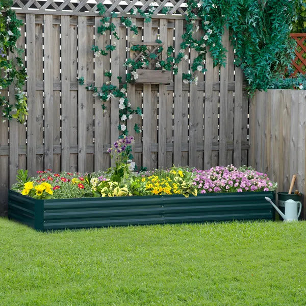 95" x 36" x 12" Galvanized Raised Garden Bed, Easy DIY and Cleaning for Growing Flowers, Herbs, Succulents, Green - product image 2