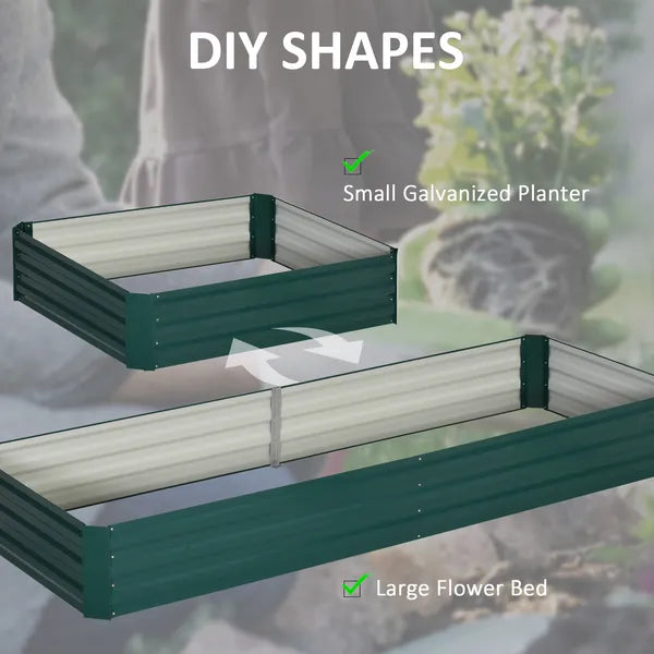 95" x 36" x 12" Galvanized Raised Garden Bed, Easy DIY and Cleaning for Growing Flowers, Herbs, Succulents, Green - product image 5
