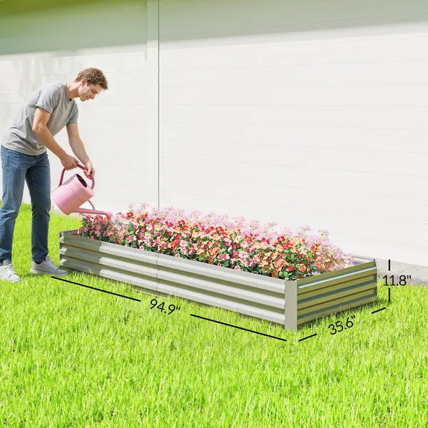 95 Inch x 36 Inch x 12 Inch Galvanized Raised Garden Bed, Easy DIY and Cleaning for Growing Flowers, Herbs, Succulents, Silver - product image 3