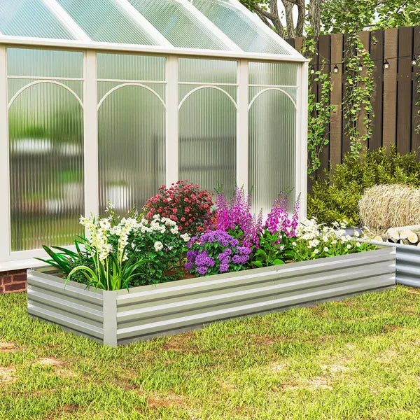 95 Inch x 36 Inch x 12 Inch Galvanized Raised Garden Bed, Easy DIY and Cleaning for Growing Flowers, Herbs, Succulents, Silver - product image 10
