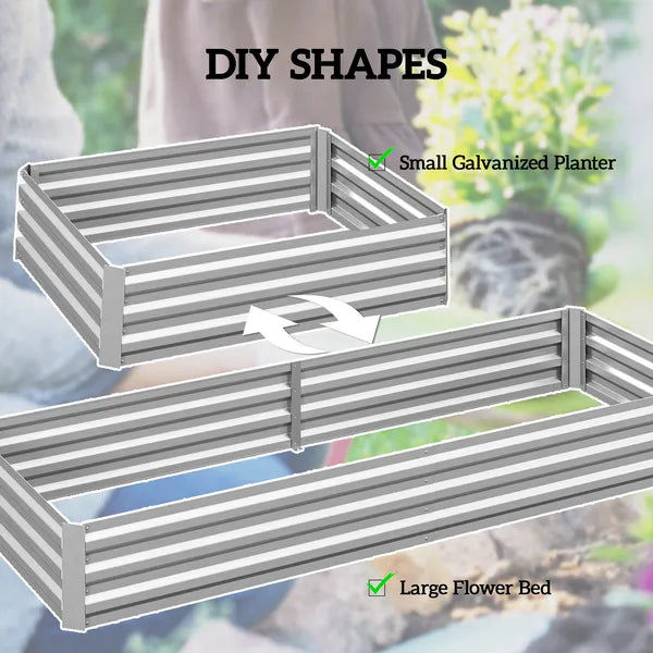 95 Inch x 36 Inch x 12 Inch Galvanized Raised Garden Bed, Easy DIY and Cleaning for Growing Flowers, Herbs, Succulents, Silver - product image 5