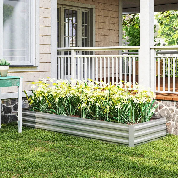 95 Inch x 36 Inch x 12 Inch Galvanized Raised Garden Bed, Easy DIY and Cleaning for Growing Flowers, Herbs, Succulents, Silver - product image 8