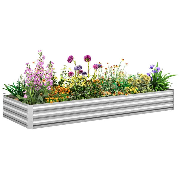 95 Inch x 36 Inch x 12 Inch Galvanized Raised Garden Bed, Easy DIY and Cleaning for Growing Flowers, Herbs, Succulents, Silver - product image 11