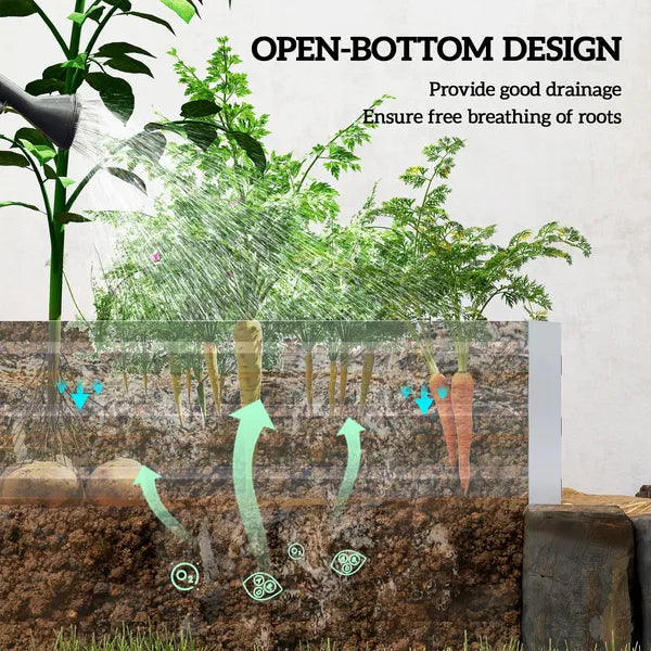 95 Inch x 36 Inch x 12 Inch Galvanized Raised Garden Bed, Easy DIY and Cleaning for Growing Flowers, Herbs, Succulents, Silver - product image 4