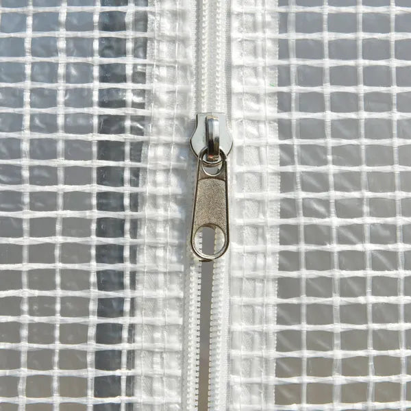 9.7' x 6.5' x 6.5' High Tunnel Greenhouse, with Anti-Tear PE Cover, Zipper Doors and Mesh Windows, Steel Frame, Walk-in Green House, White - product image 9