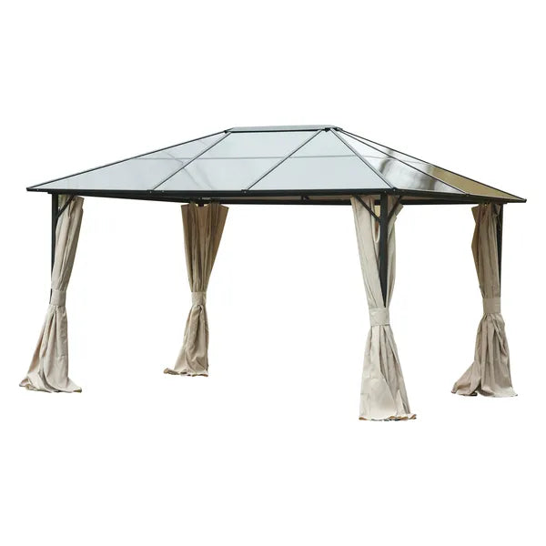 9.84' x 11.8' Universal Gazebo Sidewall Set with 4 Panels, Hooks/C-Rings Included for Pergolas and Cabanas, Beige - product image 9