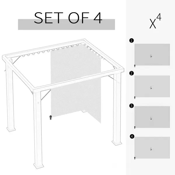 9.84' x 11.8' Universal Gazebo Sidewall Set with 4 Panels, Hooks/C-Rings Included for Pergolas and Cabanas, Beige - product image 7