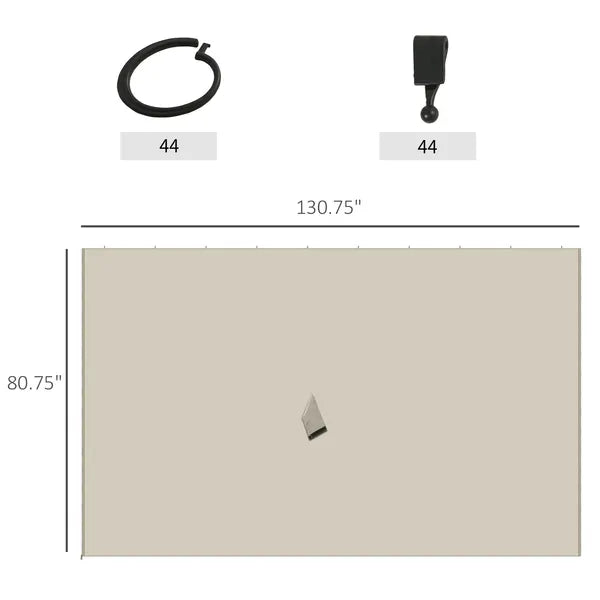 9.84' x 11.8' Universal Gazebo Sidewall Set with 4 Panels, Hooks/C-Rings Included for Pergolas and Cabanas, Beige - product image 3
