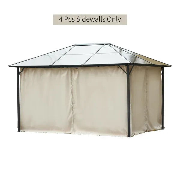 9.84' x 11.8' Universal Gazebo Sidewall Set with 4 Panels, Hooks/C-Rings Included for Pergolas and Cabanas, Beige - product image 8