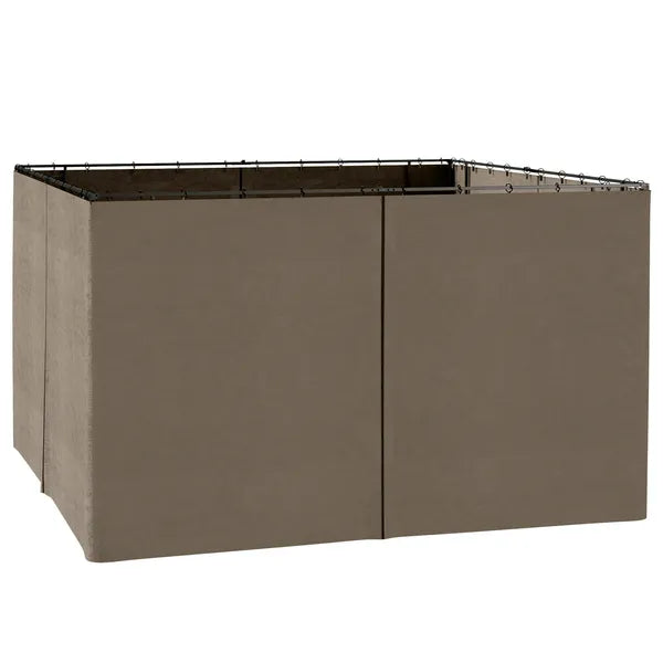 9.84' x 11.8' Universal Gazebo Sidewall Set with 4 Panels, Hooks/C-Rings Included for Pergolas and Cabanas, Brown - product image 12