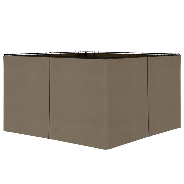 9.84' x 11.8' Universal Gazebo Sidewall Set with 4 Panels, Hooks/C-Rings Included for Pergolas and Cabanas, Brown - product image 1