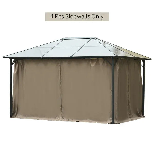 9.84' x 11.8' Universal Gazebo Sidewall Set with 4 Panels, Hooks/C-Rings Included for Pergolas and Cabanas, Brown - product image 7