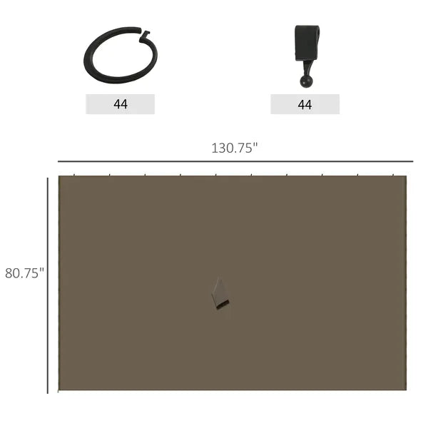 9.84' x 11.8' Universal Gazebo Sidewall Set with 4 Panels, Hooks/C-Rings Included for Pergolas and Cabanas, Brown - product image 3