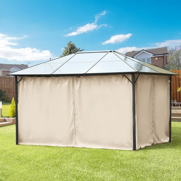 9.84' x 13.1' Universal Gazebo Sidewall Set with 4 Panel, 48 Hook/C-Ring Included for Pergolas and Cabanas, Beige - product image 10