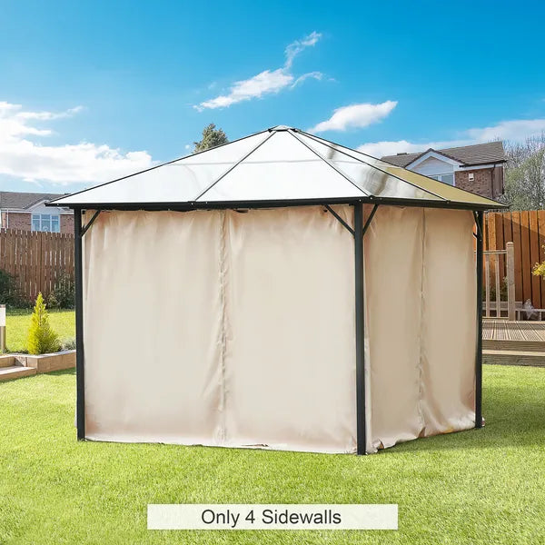 9.84' x 9.84' Universal Gazebo Sidewall Set with 4 Panel, 40 Hook/C-Ring Included for Pergolas and Cabanas, Beige - product image 10