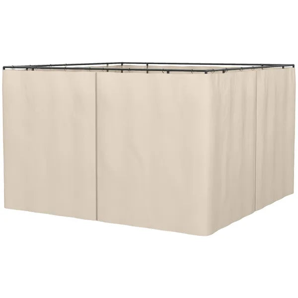 9.84' x 9.84' Universal Gazebo Sidewall Set with 4 Panel, 40 Hook/C-Ring Included for Pergolas and Cabanas, Beige - product image 1