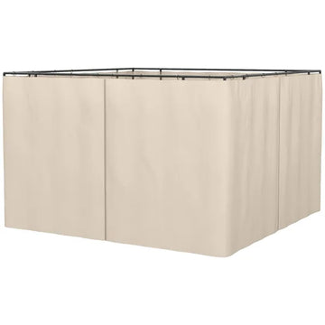 9.84' x 9.84' Universal Gazebo Sidewall Set with 4 Panel, 40 Hook/C-Ring Included for Pergolas and Cabanas, Beige - product image 1