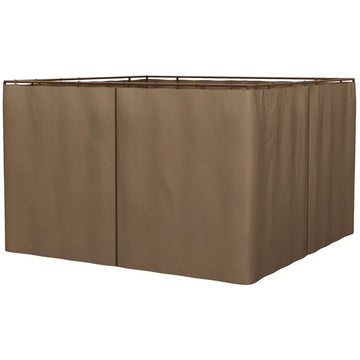 9.84 ft x 9.84 ft Universal Gazebo Sidewall Set with 4 Panel, 40 Hook/C-Ring Included for Pergolas and Cabanas, Brown - product image 1