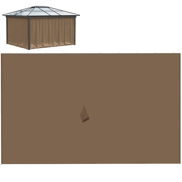 9.84 ft x 9.84 ft Universal Gazebo Sidewall Set with 4 Panel, 40 Hook/C-Ring Included for Pergolas and Cabanas, Brown - product image 11