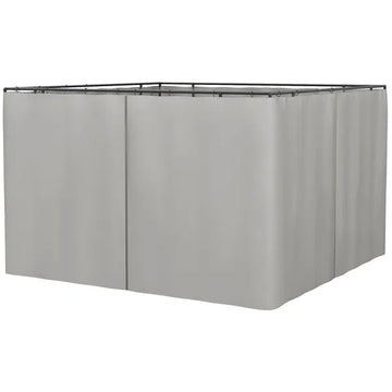 9.84' x 9.84' Universal Gazebo Sidewall Set with 4 Panel 40 Hook/C-Ring Included for Pergolas and Cabanas Light Gray - product image 1