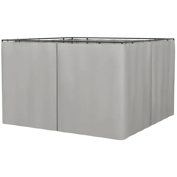 9.84' x 9.84' Universal Gazebo Sidewall Set with 4 Panel 40 Hook/C-Ring Included for Pergolas and Cabanas Light Gray - product image 1