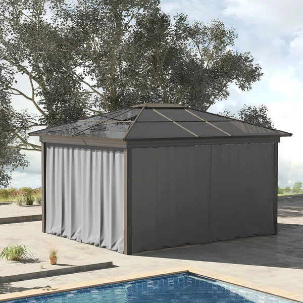 9.84' x 9.84' Universal Gazebo Sidewall Set with 4 Panel 40 Hook/C-Ring Included for Pergolas and Cabanas Light Gray - product image 2