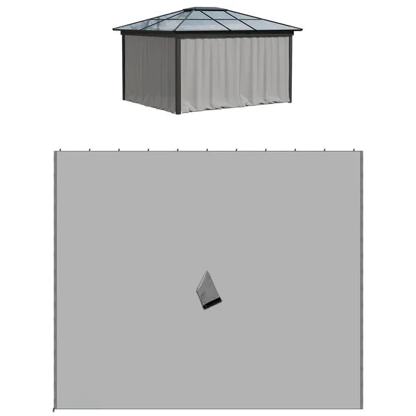 9.84' x 9.84' Universal Gazebo Sidewall Set with 4 Panel 40 Hook/C-Ring Included for Pergolas and Cabanas Light Gray - product image 11