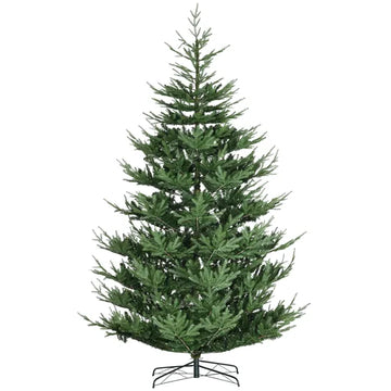 HOMCOM 9 Ft Artificial Christmas Tree, Pine Hinged Christmas Tree with 1939 Realistic Branches, Steel Base, Auto Open, Green - product image 1