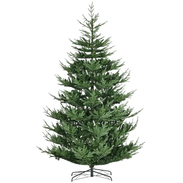 HOMCOM 9 Ft Artificial Christmas Tree, Pine Hinged Christmas Tree with 1939 Realistic Branches, Steel Base, Auto Open, Green - product image 1