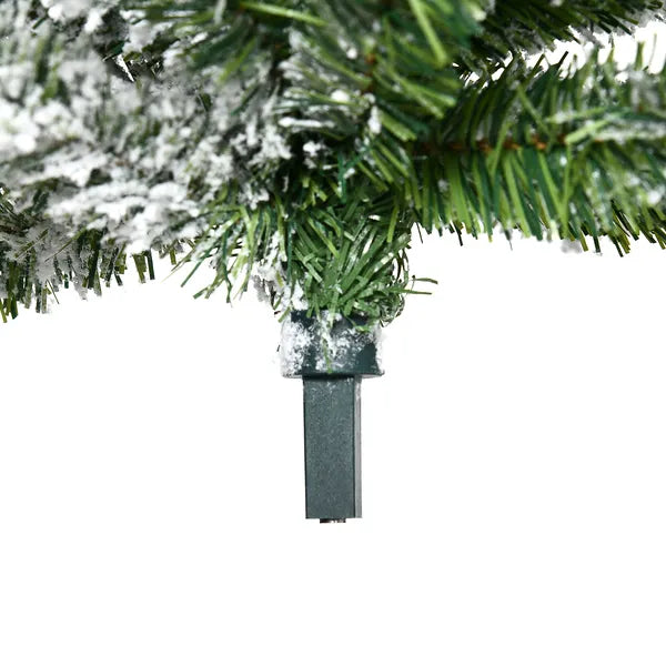 9ft Flocked Artificial Christmas Tree with 1890 Branches Green and White - product image 9
