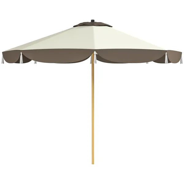 Outsunny 8.7 Ft Patio Umbrella with 8 Steel Ribs and Vented Canopy Cream White - product image 11