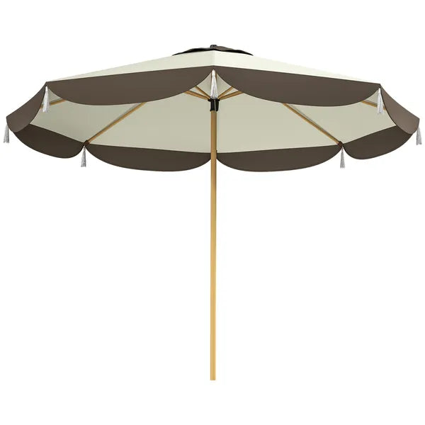 Outsunny 8.7 Ft Patio Umbrella with 8 Steel Ribs and Vented Canopy Cream White - product image 1
