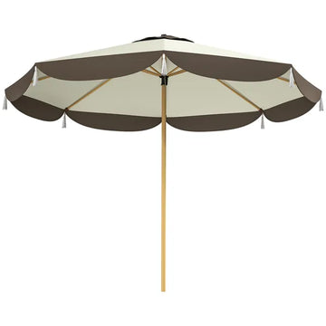 Outsunny 8.7 Ft Patio Umbrella with 8 Steel Ribs and Vented Canopy Cream White - product image 1