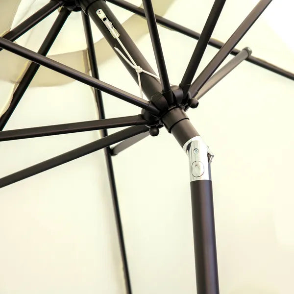 Outsunny 9ft Patio Umbrella with Push Button Tilt and Crank, Outdoor Market Table Umbrella with Fringed Tassles and 8 Ribs, for Garden - product image 9