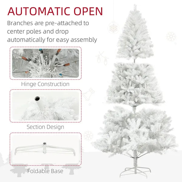 HOMCOM 9 Ft Unlit Artificial Christmas Tree with 2132 Branch Tips and Steel Base White - product image 6