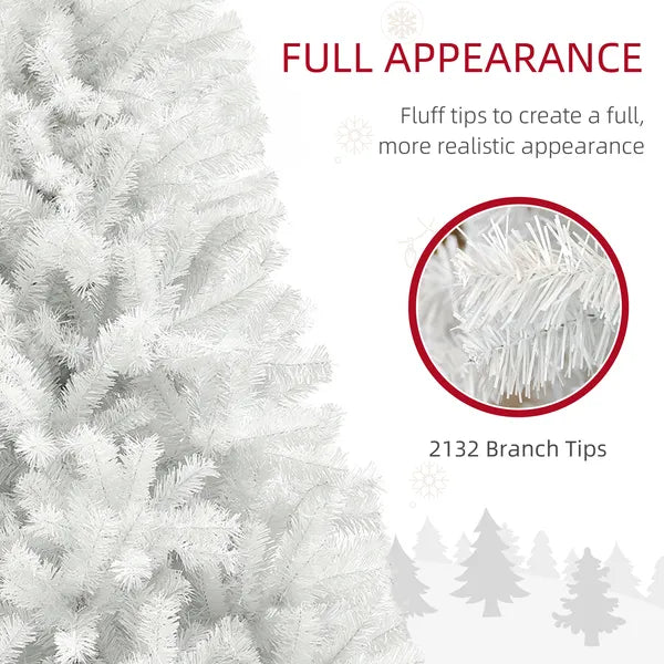 HOMCOM 9 Ft Unlit Artificial Christmas Tree with 2132 Branch Tips and Steel Base White - product image 5