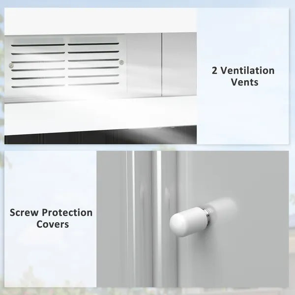 Outsunny 9 x 4.5 x 5.5 ft Metal Garden Shed with Vents Green and White - product image 7