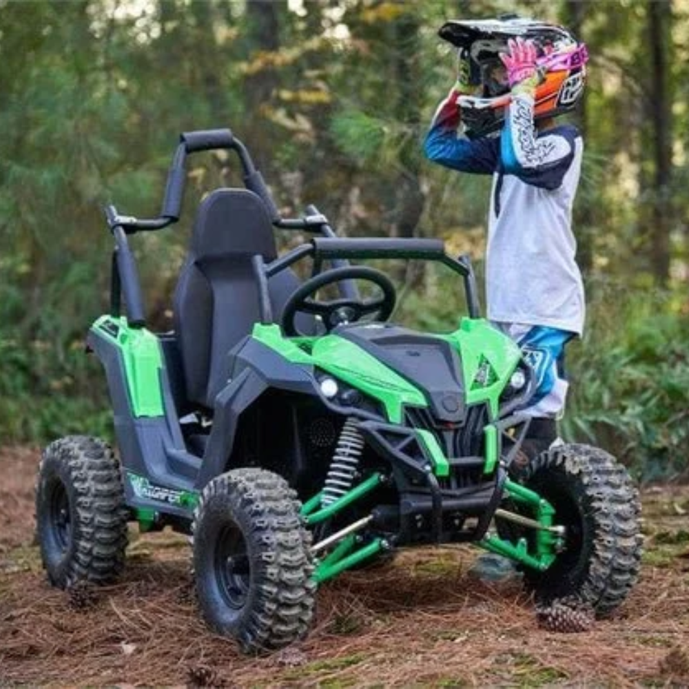 MotoTec Raiderr Kids UTV 48v 1200w Full Suspension Bluee