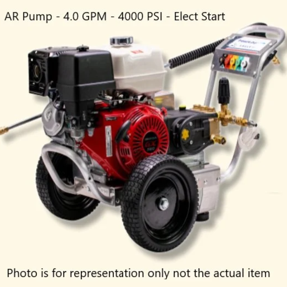 Pressure-Pro Eagle II 4000 PSI @ 4.0 GPM AR Pump Belt Drive Gas Honda Engine Cold Water Pressure Washer w/ Electric Starts