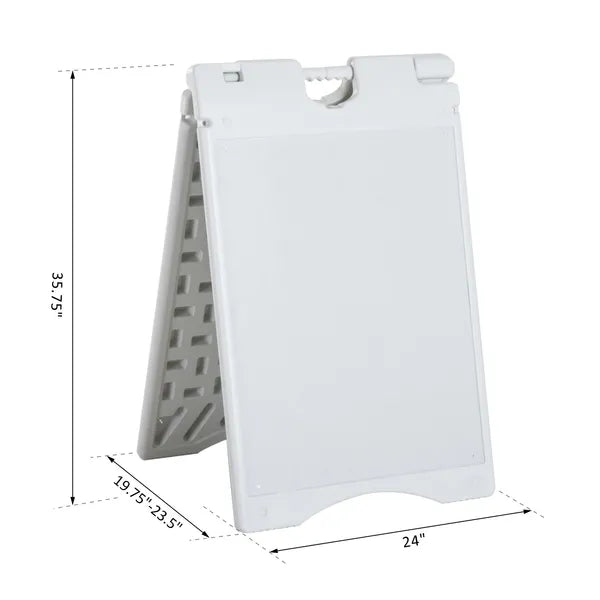 Vinsetto A-Frame Sandwich Board Sidewalk Sign 22x28 Plastic Weighted Weatherproof White - product image 3
