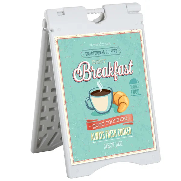 Vinsetto A-Frame Sandwich Board Sidewalk Sign 22x28 Plastic Weighted Weatherproof White - product image 11