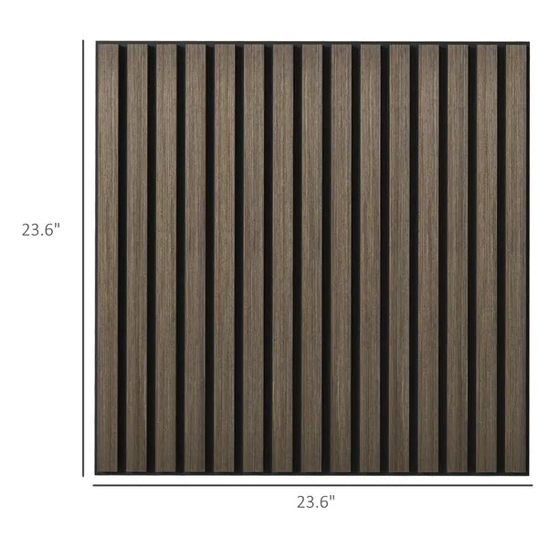 HOMCOM Acoustic Panels 4-Pack, 24 Inchx24 Inch Brown Wood Panels, Sound Absorbing, Slat Wall for Wall Decor - product image 3