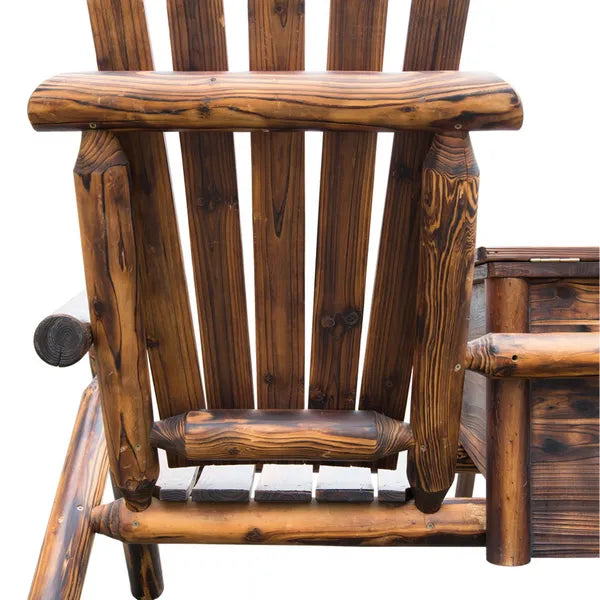 Outsunny Adirondack Double Chair Loveseat with Ice Bucket, Wooden Rustic Outdoor Patio Furniture, Weather-Resistant - product image 9