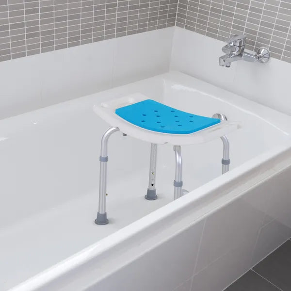6 Level Adjustable Non Slip Shower Stool with Hand Shower Holder, Blue - product image 9