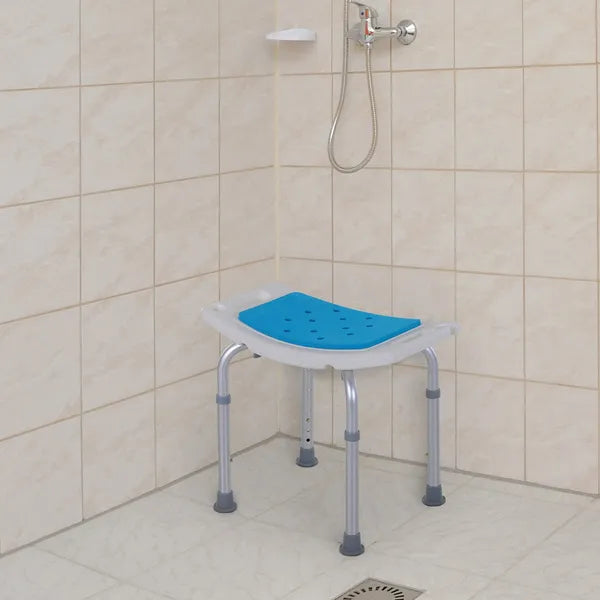 6 Level Adjustable Non Slip Shower Stool with Hand Shower Holder, Blue - product image 8