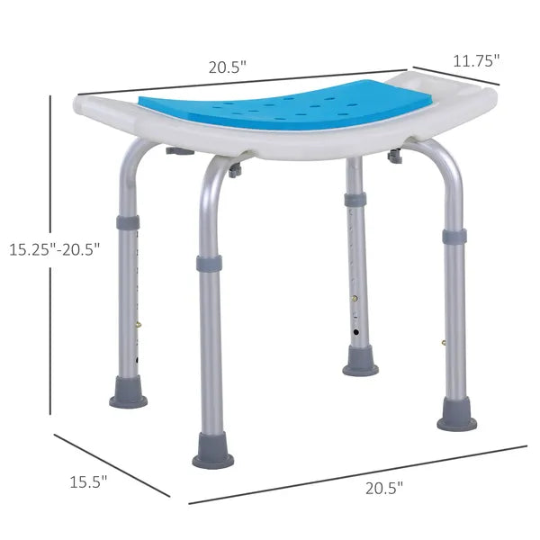 6 Level Adjustable Non Slip Shower Stool with Hand Shower Holder, Blue - product image 3