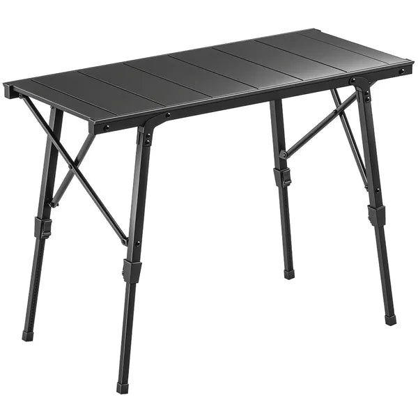 Outsunny Adjustable Height Folding Picnic Table with Removable Plates, Aluminum Camping Table, Black - product image 11