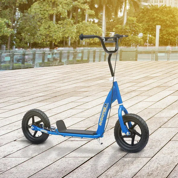 HOMCOM Adjustable Height Kick Scooter for Kids 5-12, Non-Slip Footplate, Big Wheels, Rear Brake, Blue - product image 10