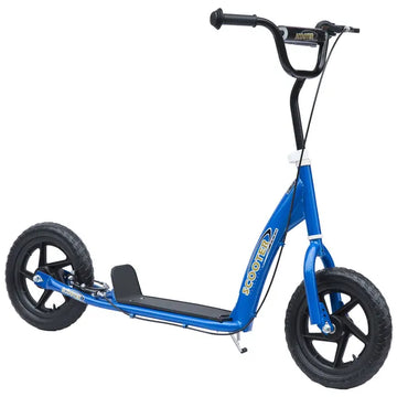 HOMCOM Adjustable Height Kick Scooter for Kids 5-12, Non-Slip Footplate, Big Wheels, Rear Brake, Blue - product image 1